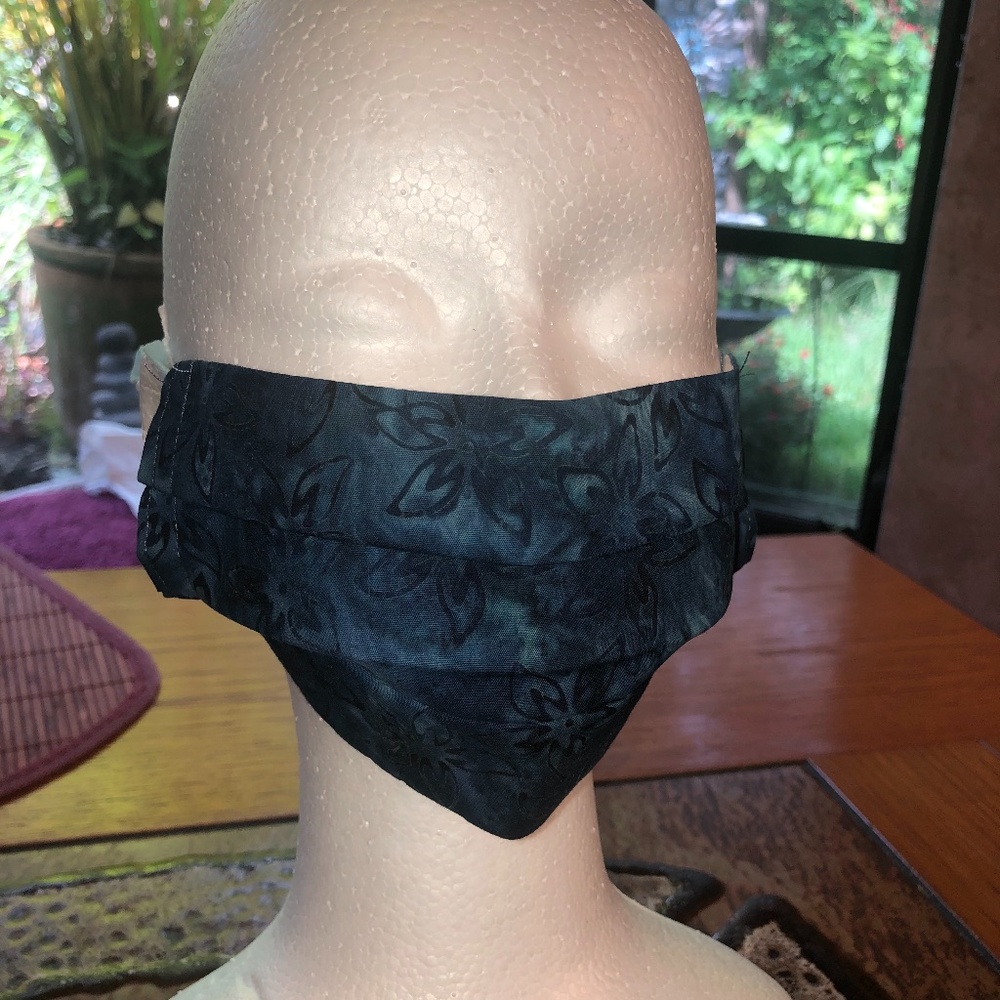 Handmade Adjustable Blue Face Mask for Women